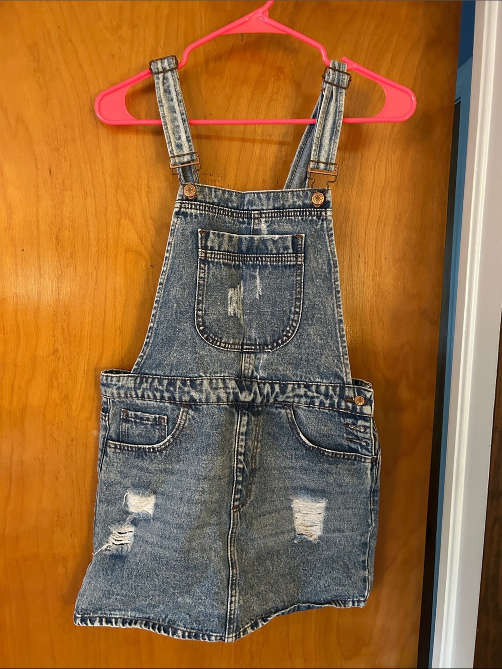 Forever 21 Light Blue Denim Overall Skirt